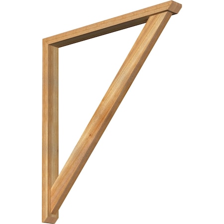 Ekena Millwork Traditional Slat Rough Sawn Bracket w/ Offset Brace, Western Red Cedar, 4"W x 42"D x 48"H BKT0402X42X48TRA06RWR